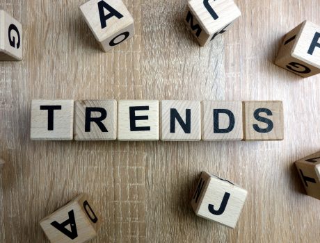 Trends word from wooden blocks