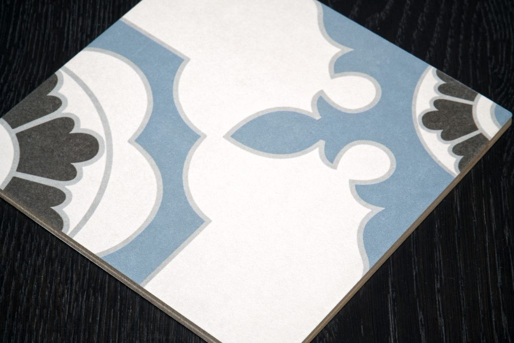 Quilt Decor Blue Porcelain Tile 200mm x 200mm New Image Tiles