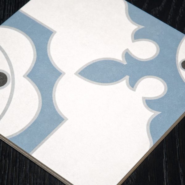 Quilt Decor Blue Porcelain Tile 200mm x 200mm New Image Tiles