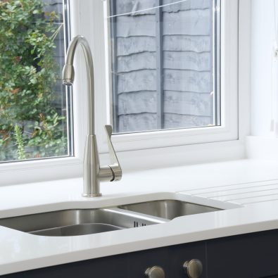 Undermount stainless steel sink and tap