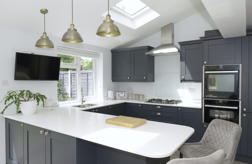modern grey and white kitchen