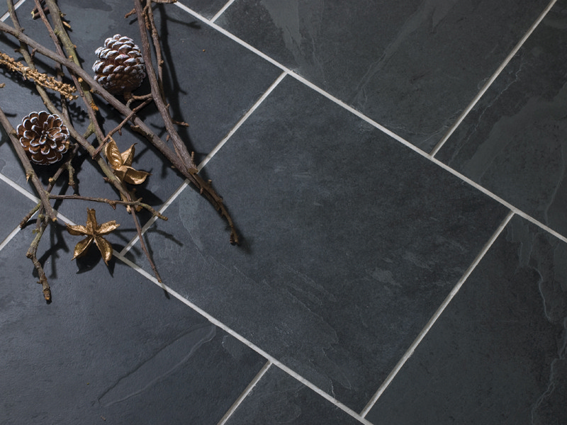 Brazilian Riven Black Slate Tile 300mm x 600mm New Image Tiles