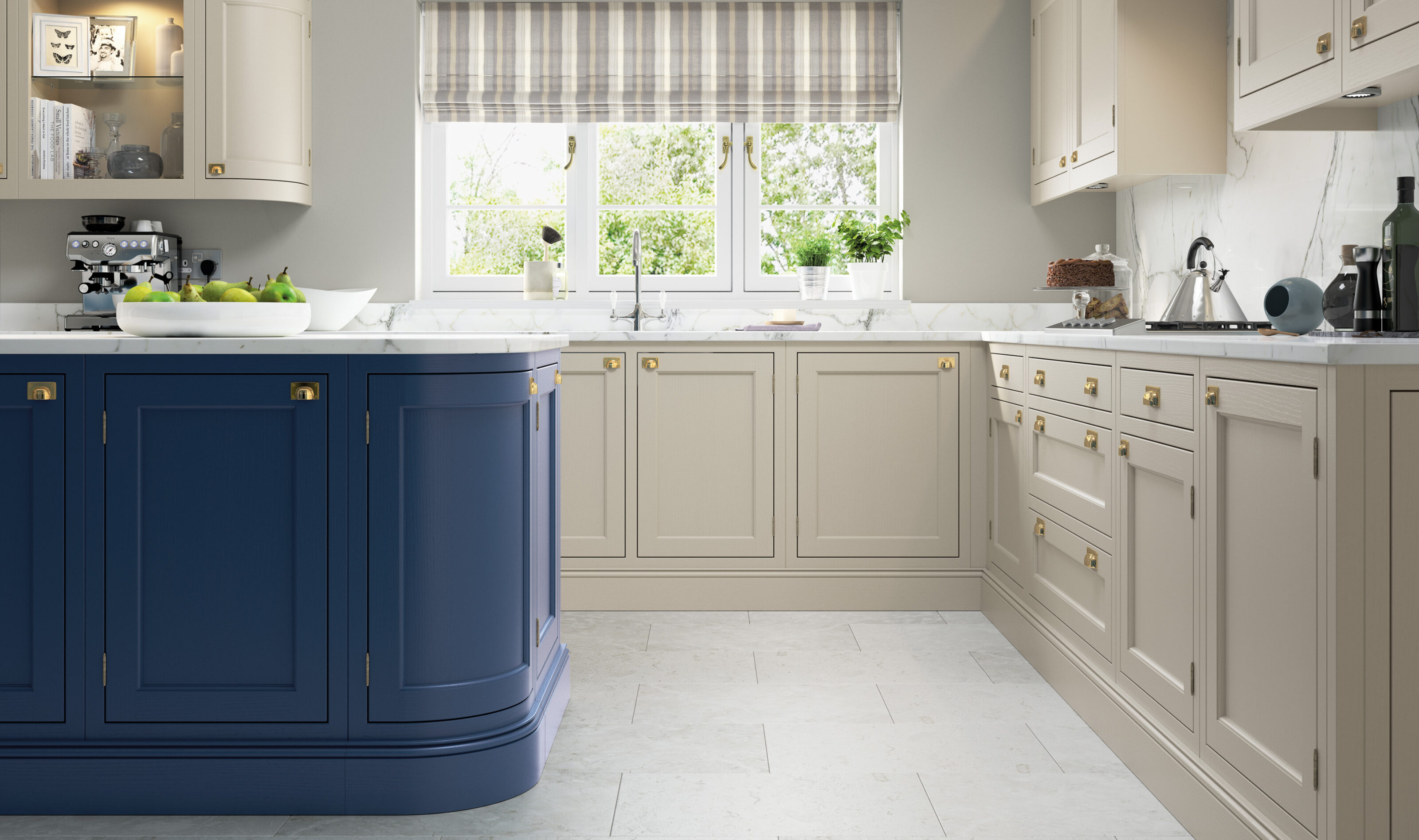belgravia parisian blue and stone inframe kitchen doors