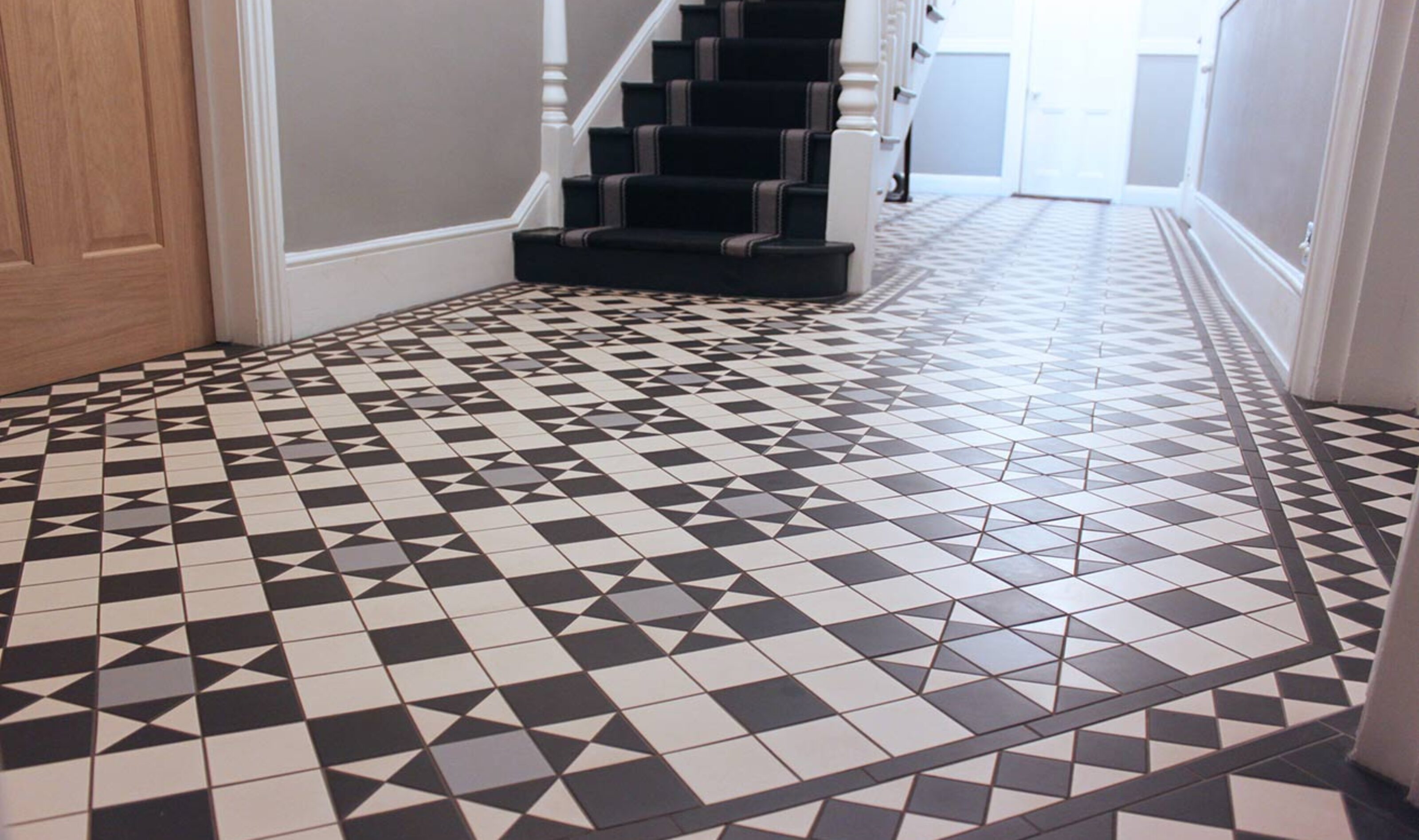 traditional victorian tiles in hallway