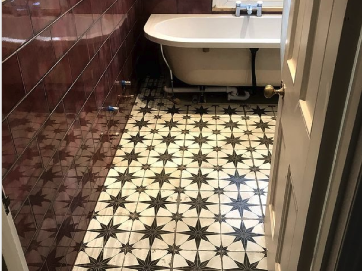 retro bathroom tiles in Dorset