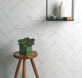 herringbone marble tiles