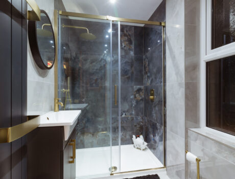 Gemstone Smokey Quartz and Pearl Bathroom