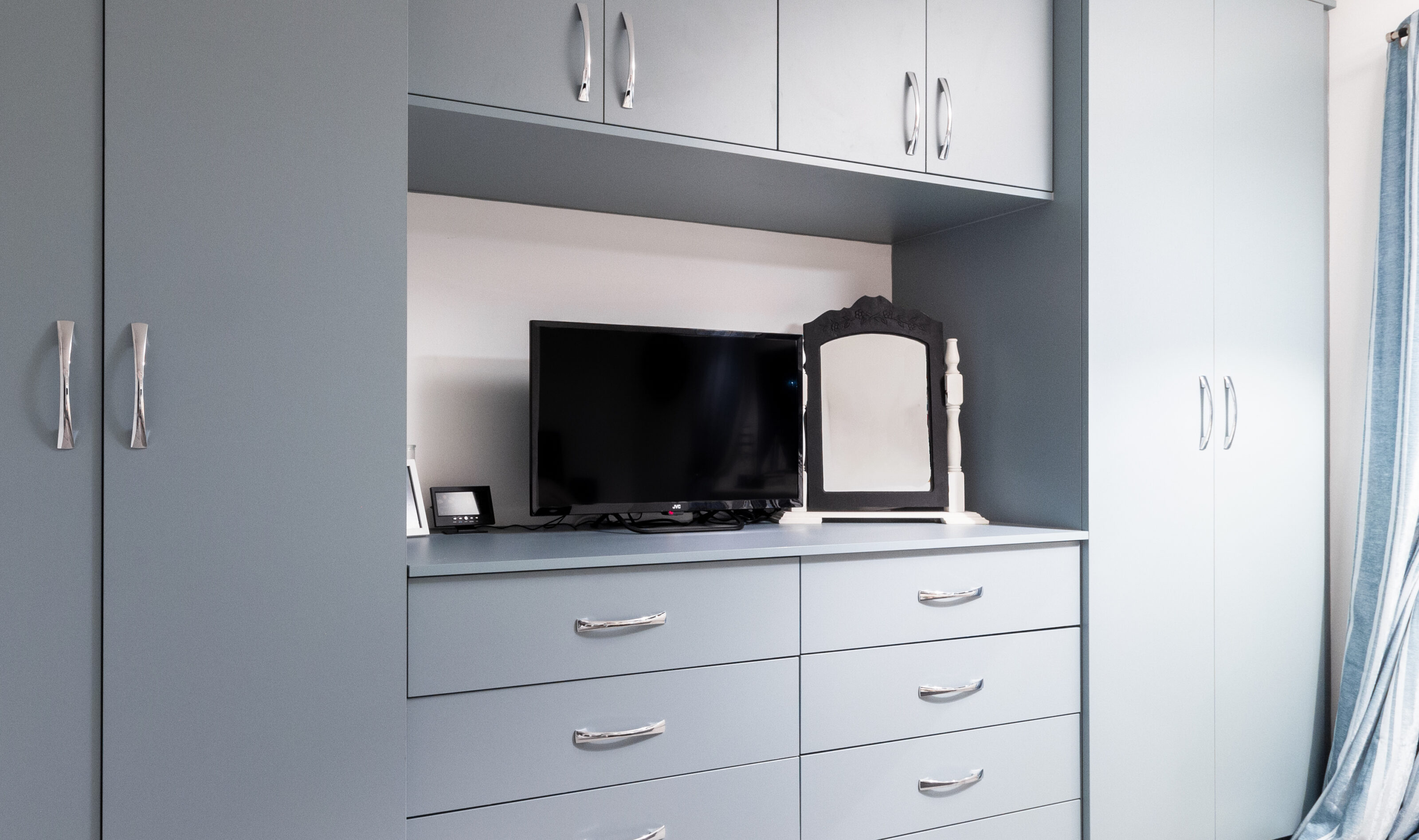 Metallic Blue Fitted Bedroom Furniture