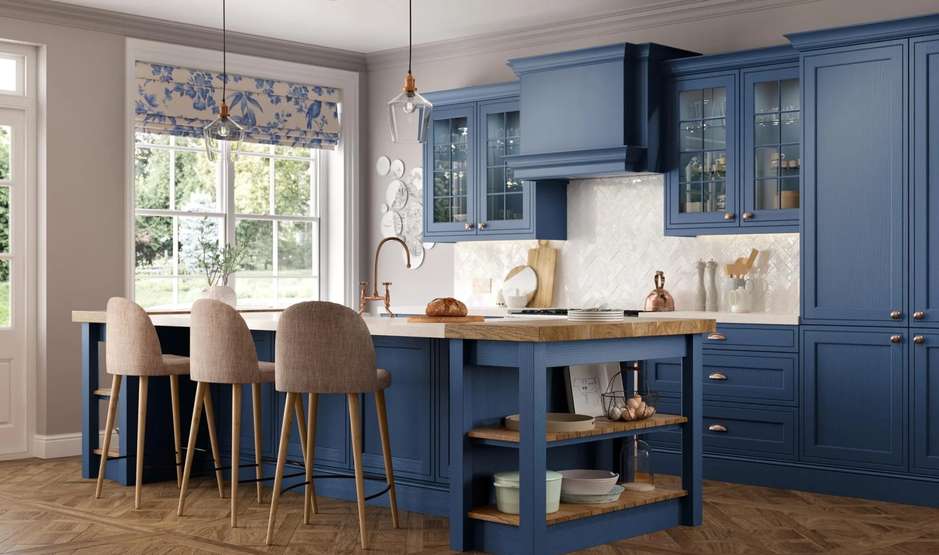 winslow parisian blue classic kitchen