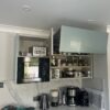 bifold metallic blue kitchen wall units
