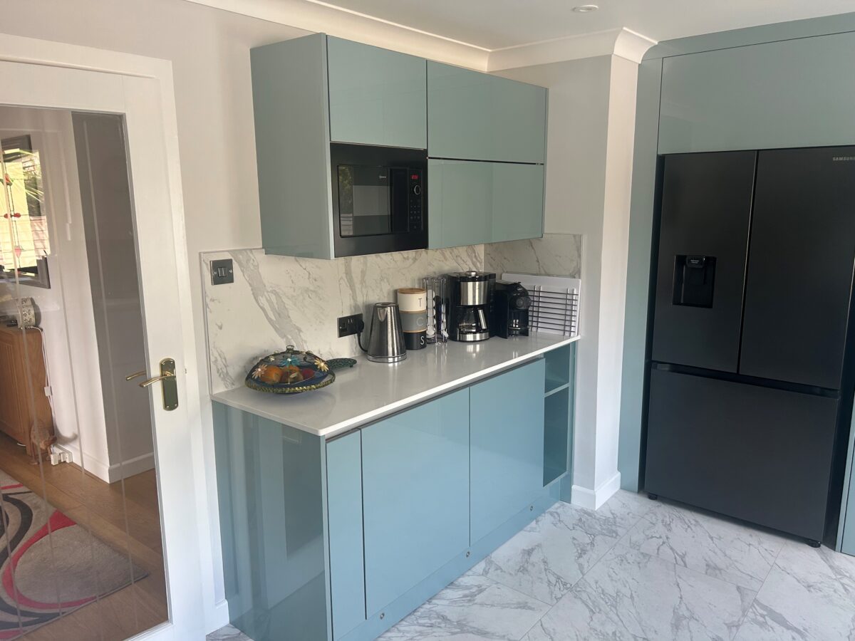 light blue kitchen cupboards
