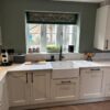 modern shaker kitchen with quartz worktop and Belfast sink