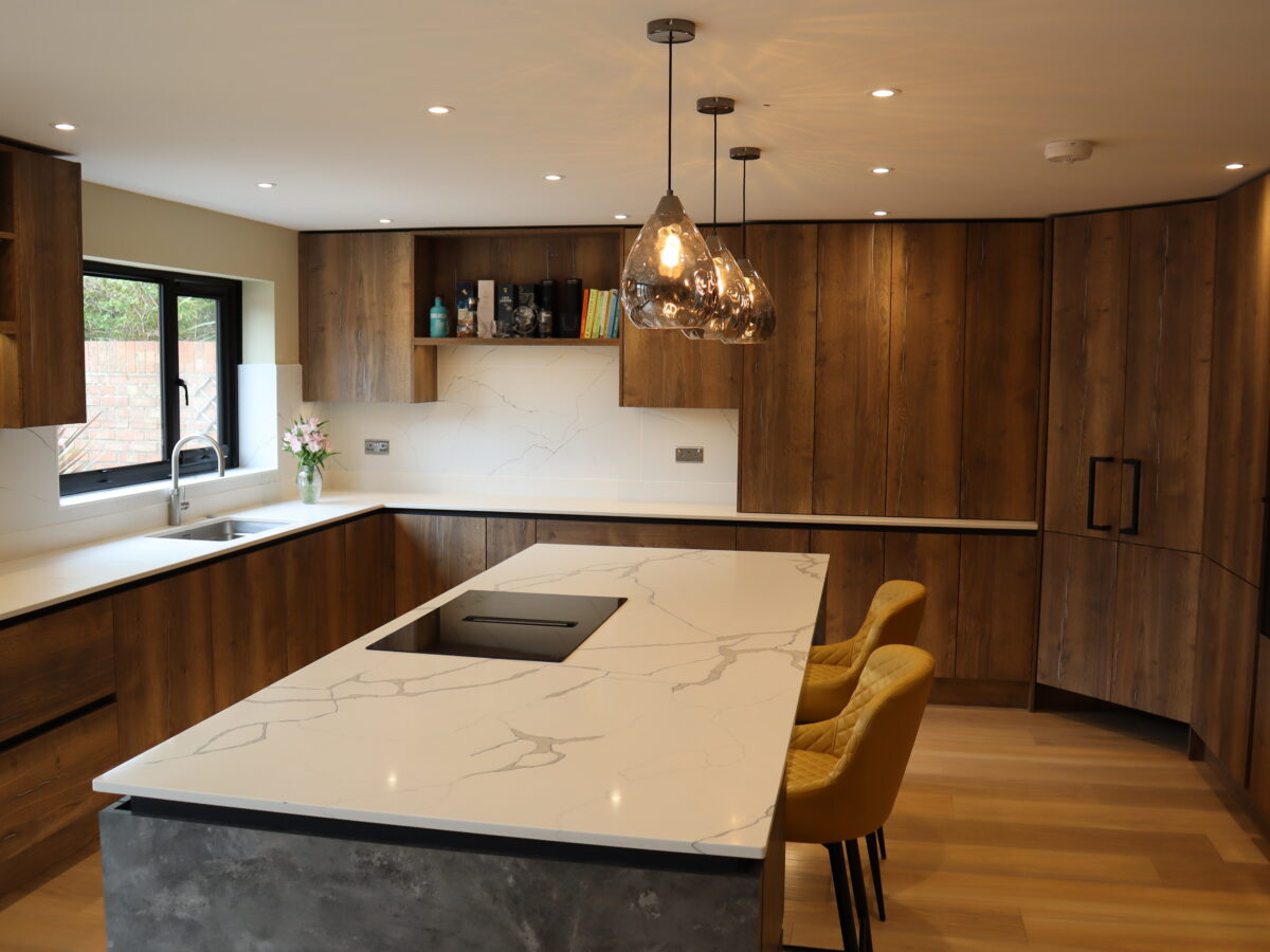 quartz worktop with neff hob