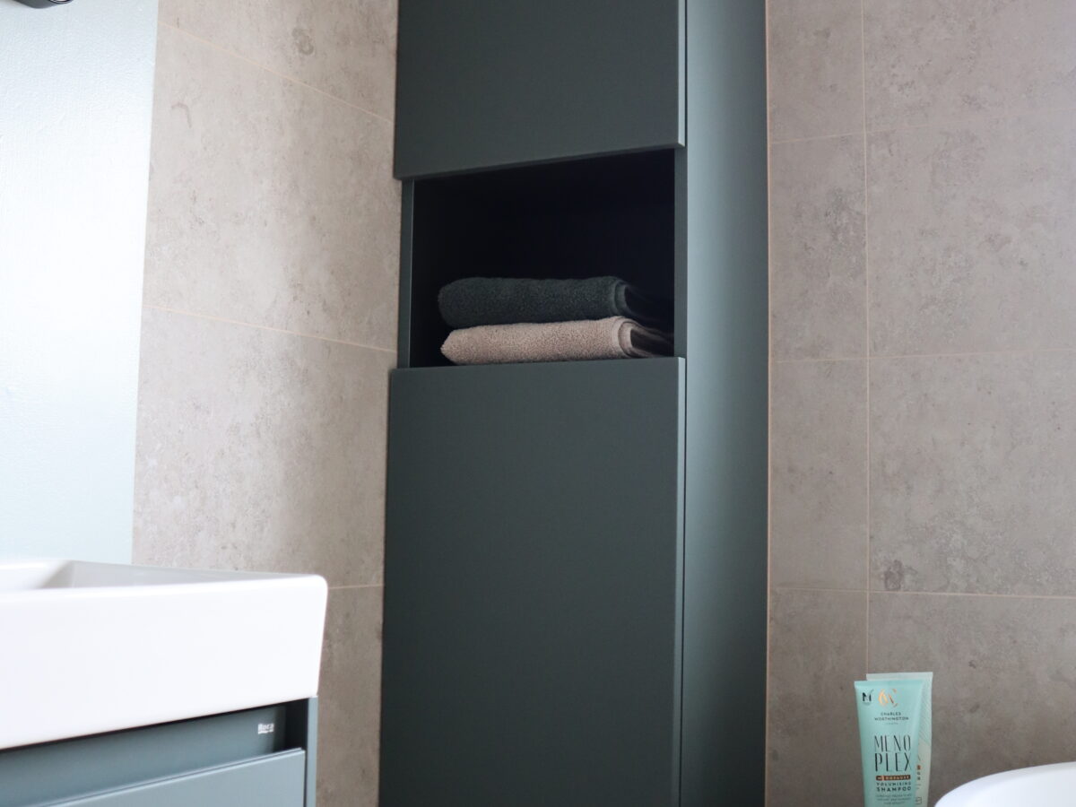 roca unik storage column in matt green