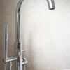 chrome bath tap with knurled detaililng