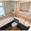 botanical tile with wood effect tile