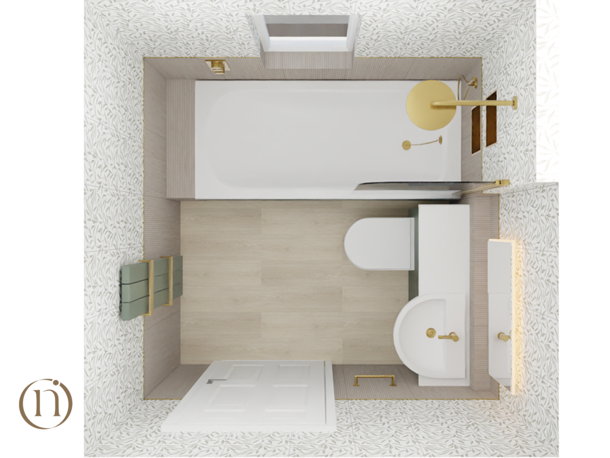 cad design of botanical bathroom