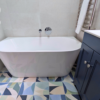 freestanding bath in cottage bathroom