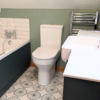 vibrant green bathroom