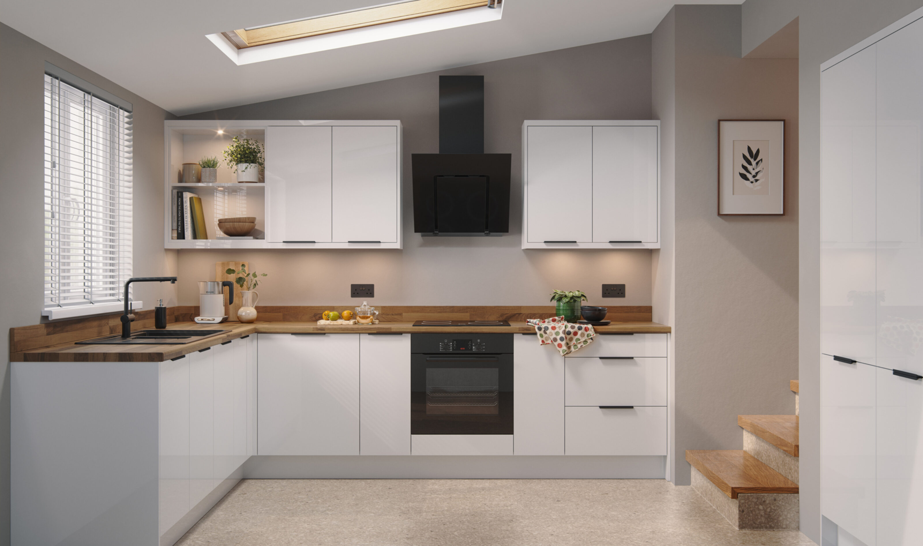 piatto slab gloss white kitchen door