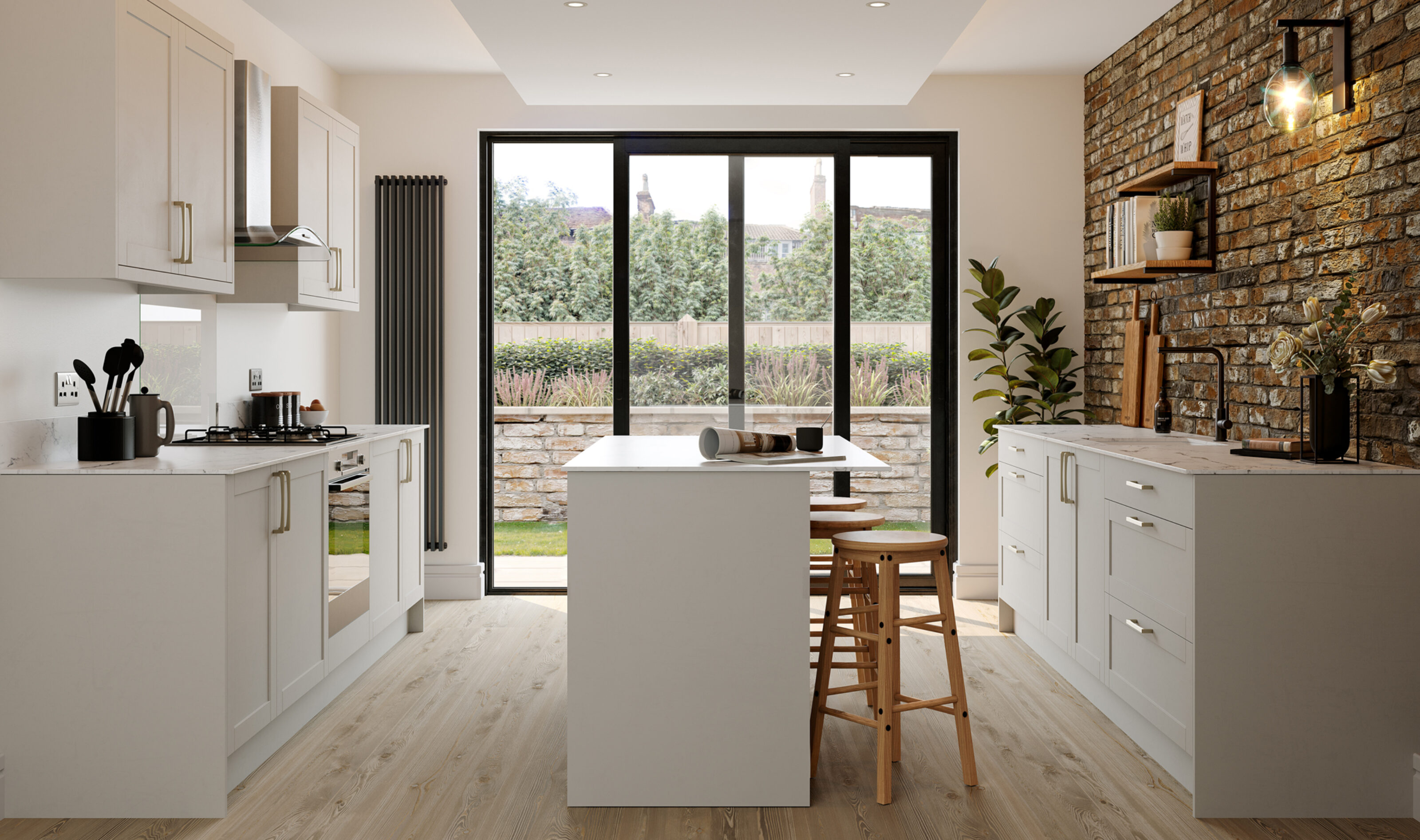 Sereno light grey kitchen doors