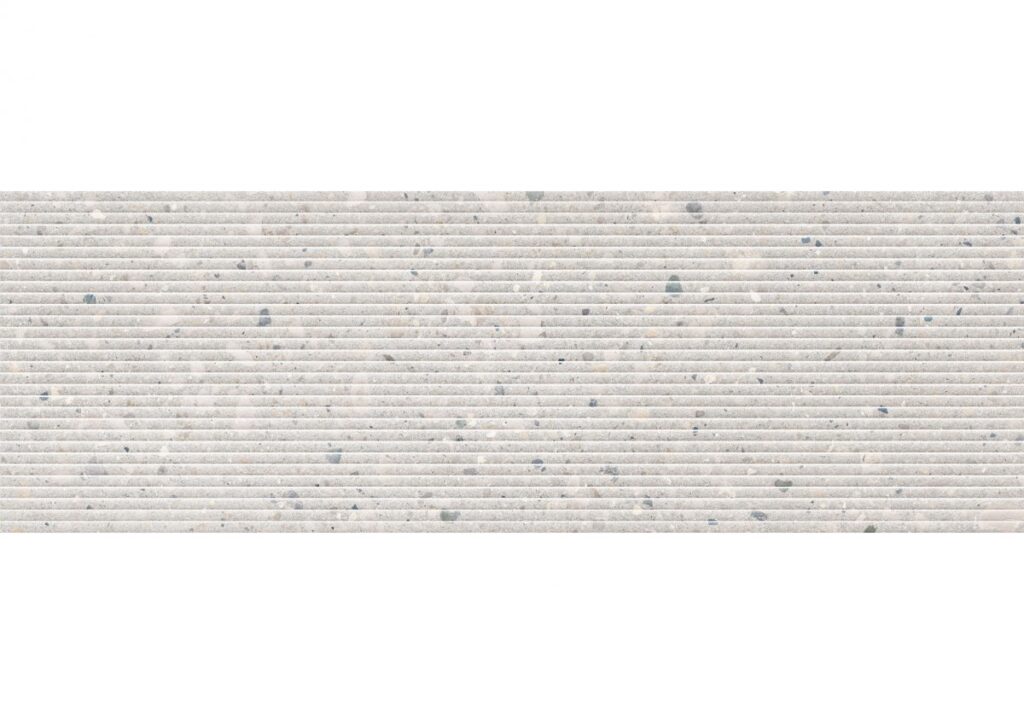 Fluted terrazzo effect wall tile