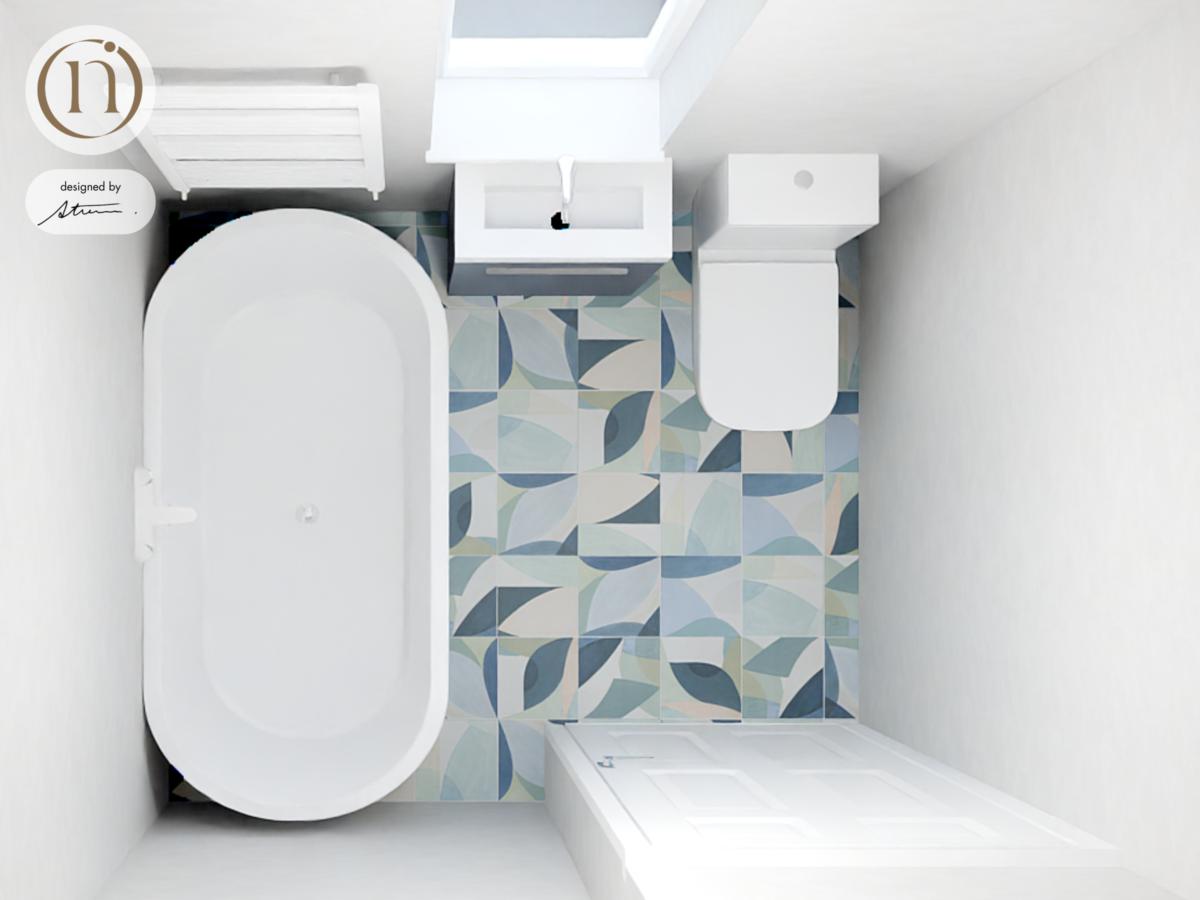 computer aided design of coastal bathroom