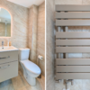 neutral bathroom design with natural colour vanity