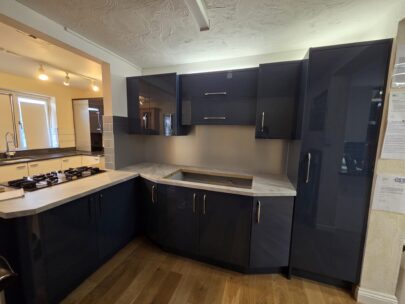 Blue gloss wall and base units